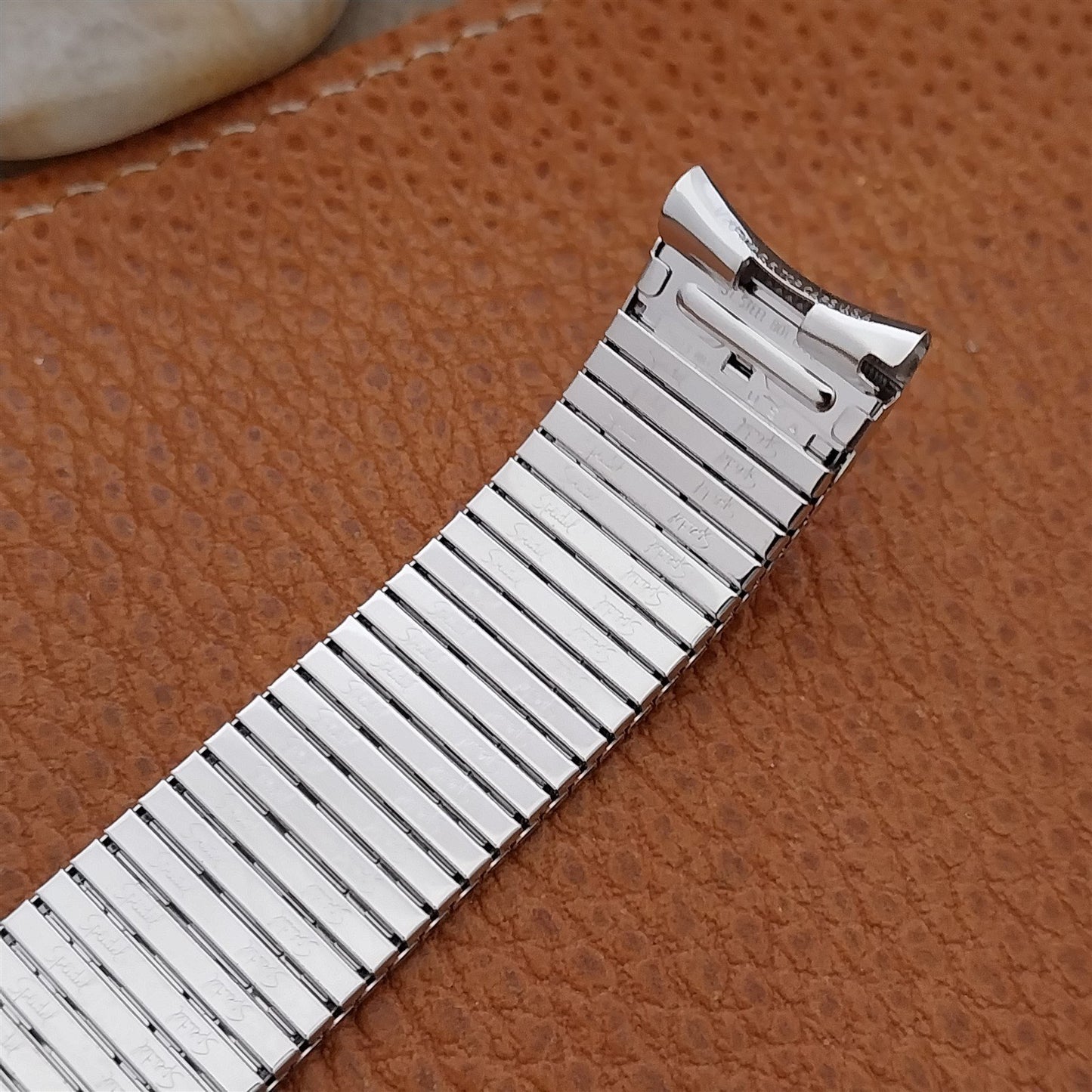 Vintage White Gold-Filled Classic Speidel Thinline Long 17.2mm Unused Watch Band