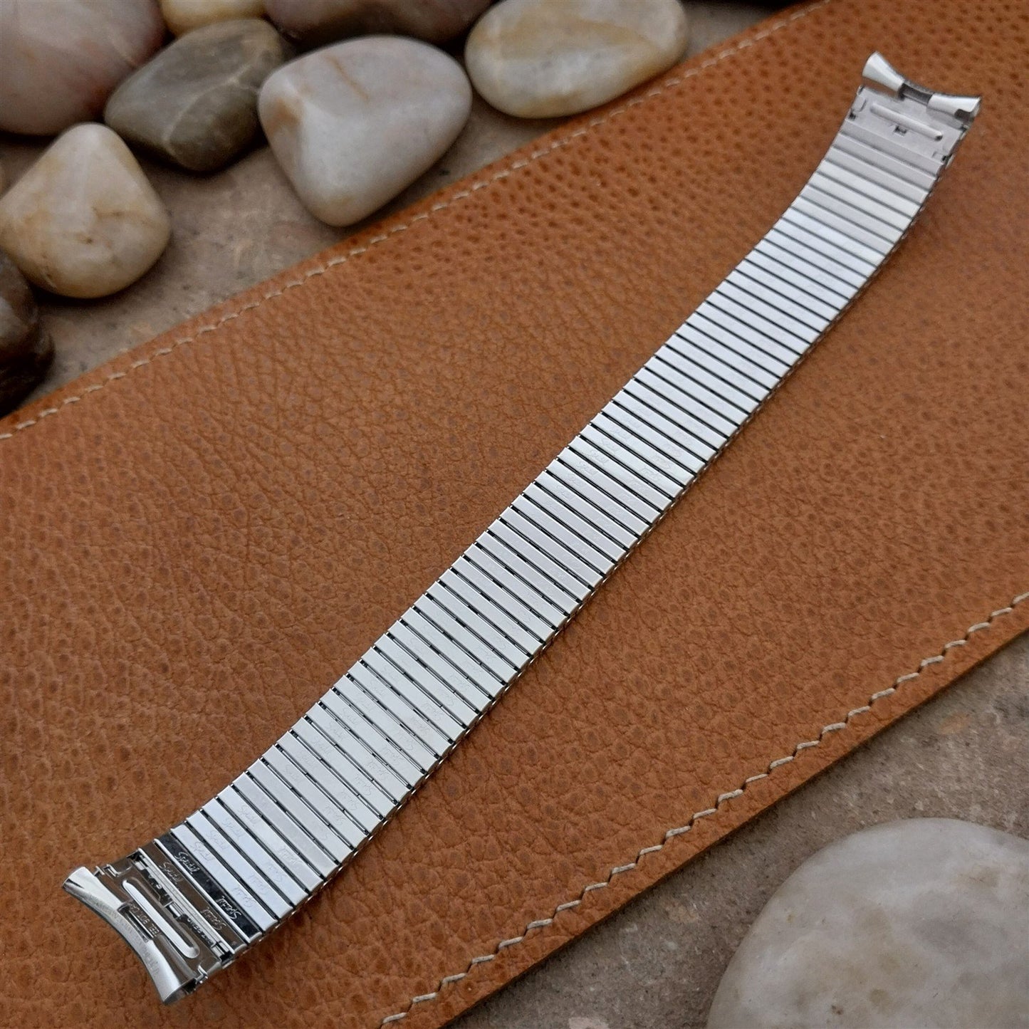 Vintage White Gold-Filled Classic Speidel Thinline Long 17.2mm Unused Watch Band
