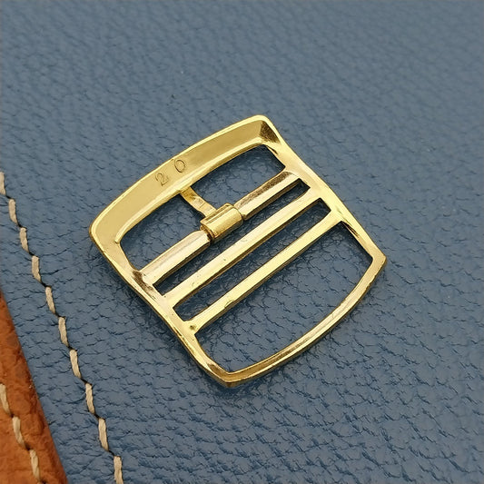 Vintage 20mm Eulit Gold-Tone Buckle Unused for Perlon Single-Pass Watch Band