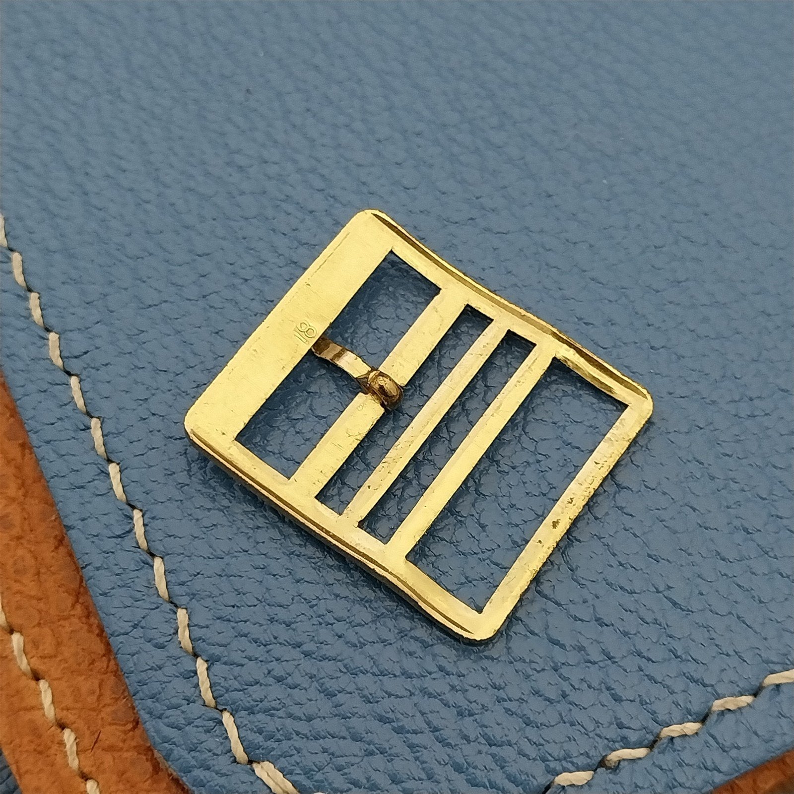 Old Stock 18mm Yellow Gold Tone Buckle for Vintage Single Pass Watch Strap