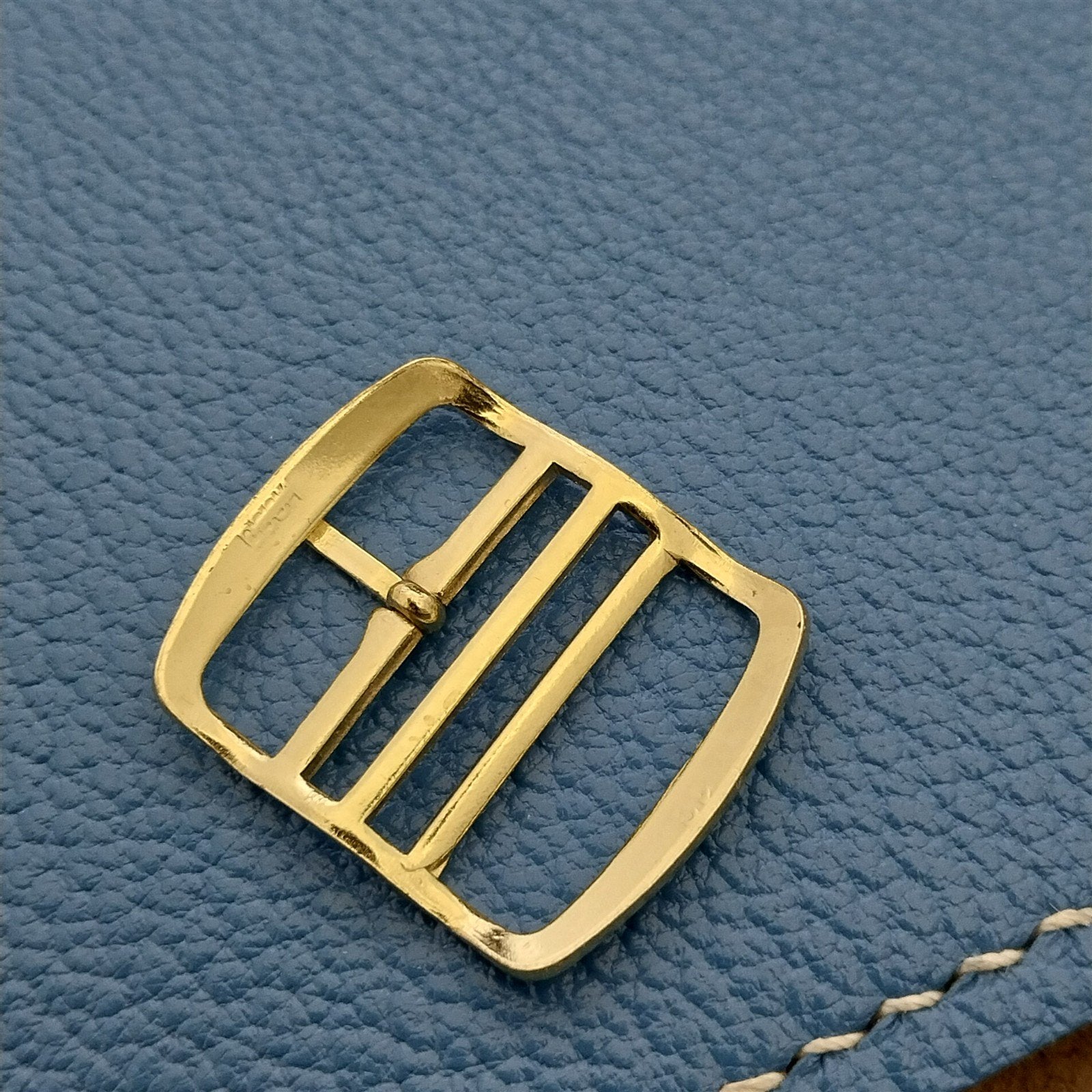 Old Stock German 18mm Gold Tone Buckle for Vintage Single Pass Watch Strap