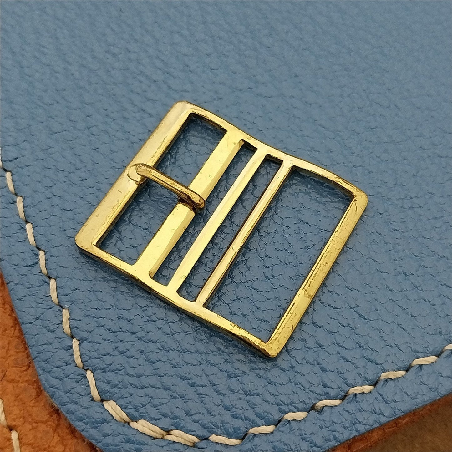 Old Stock 20mm Yellow Gold Tone Buckle for Vintage Single Pass Watch Strap