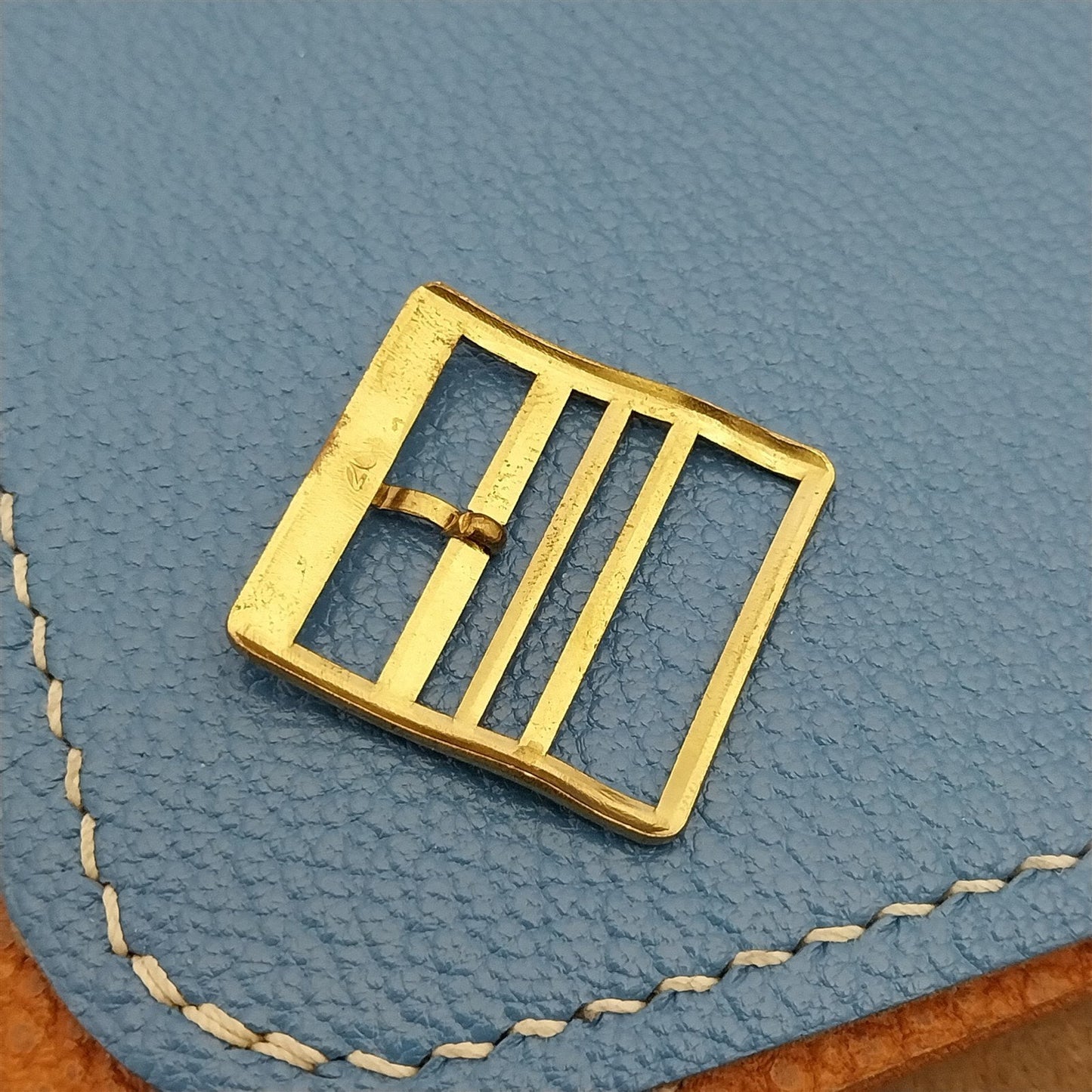 Old Stock 20mm Yellow Gold Tone Buckle for Vintage Single Pass Watch Strap