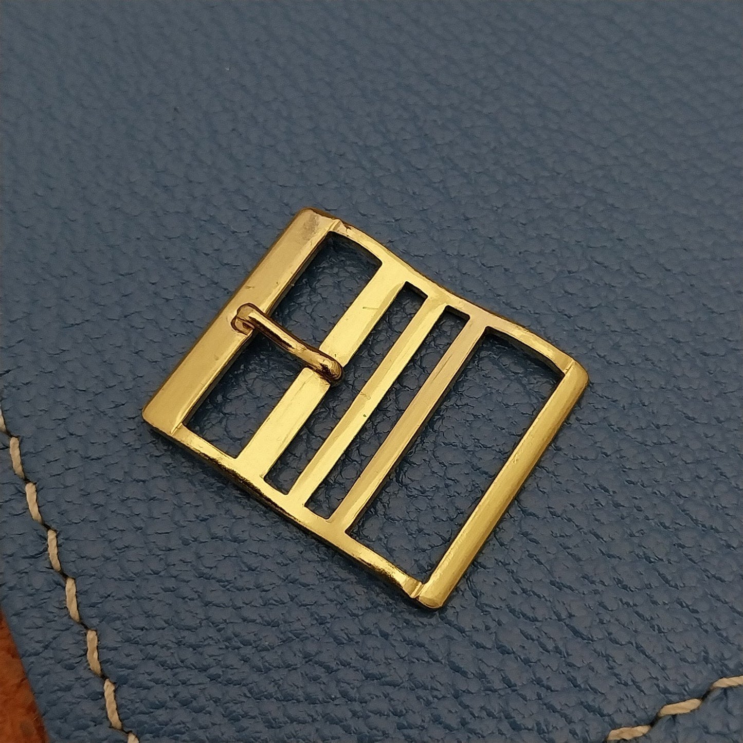 Old Stock German 18mm Gold Tone Buckle for Vintage Single Pass Watch Strap