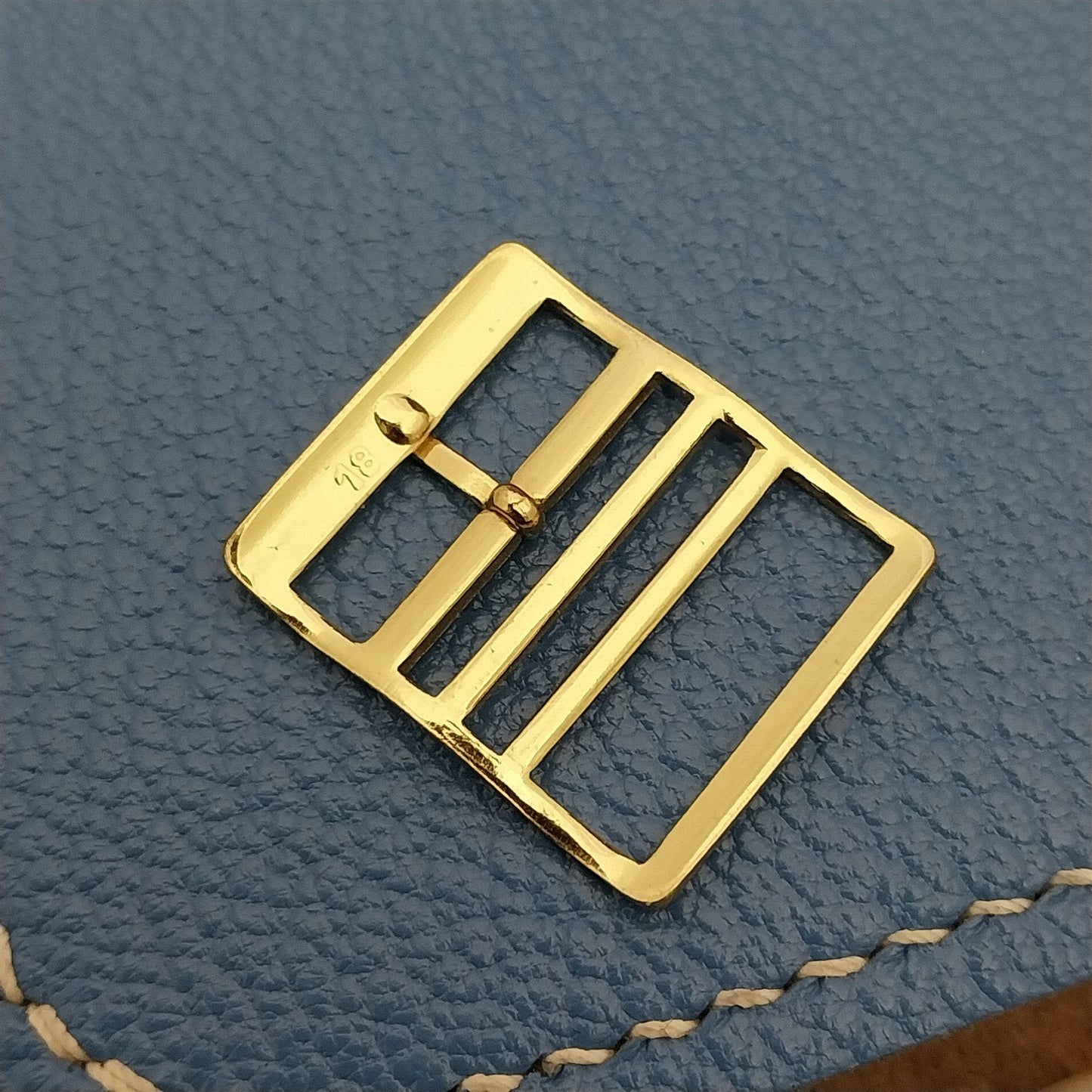 Old Stock German 18mm Gold Tone Buckle for Vintage Single Pass Watch Strap