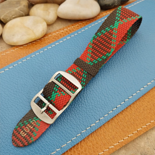 Vintage 18mm Eulit Braided Perlon Classic 1960s Single Pass Argyle Watch Band