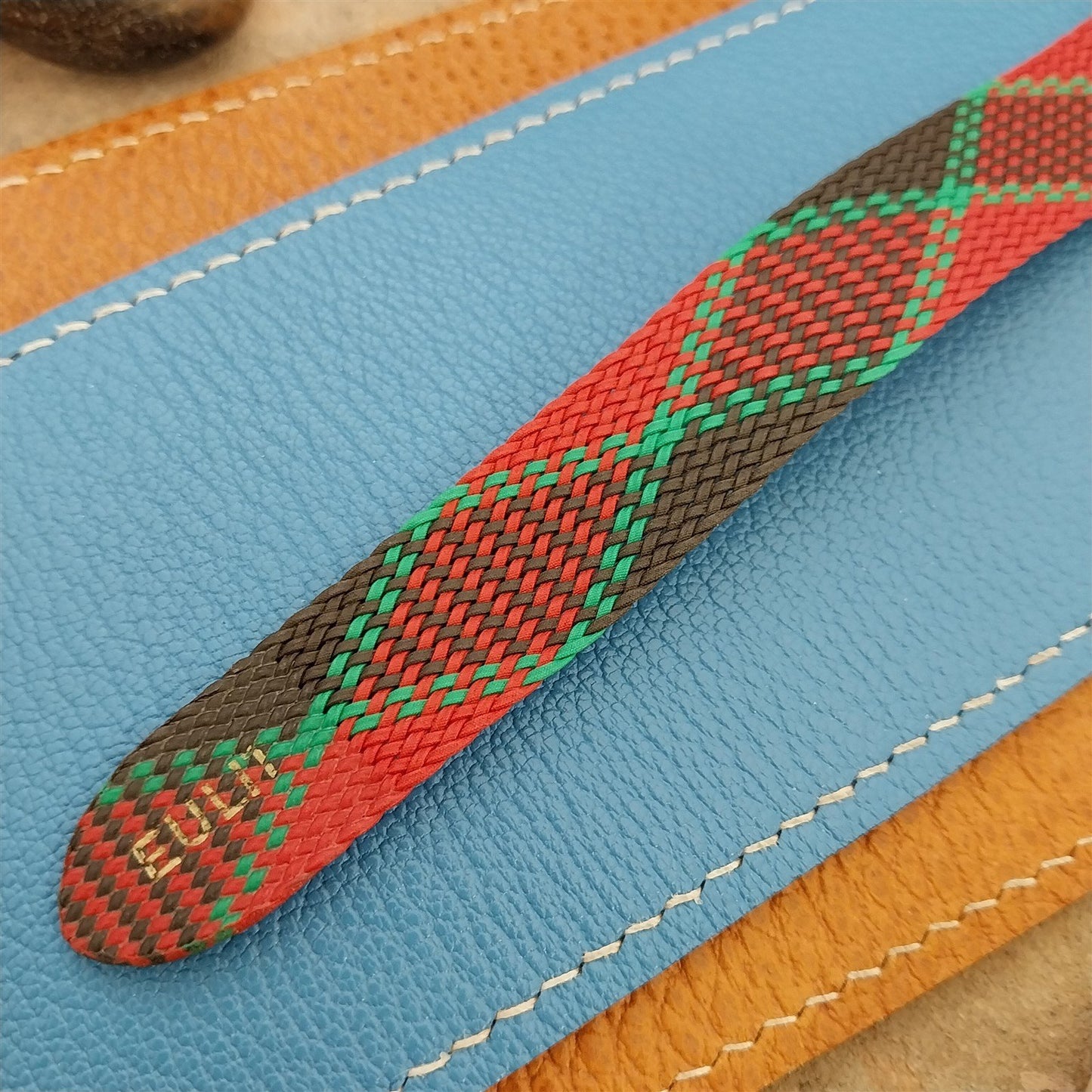 Vintage 18mm Eulit Braided Perlon Classic 1960s Single Pass Argyle Watch Band