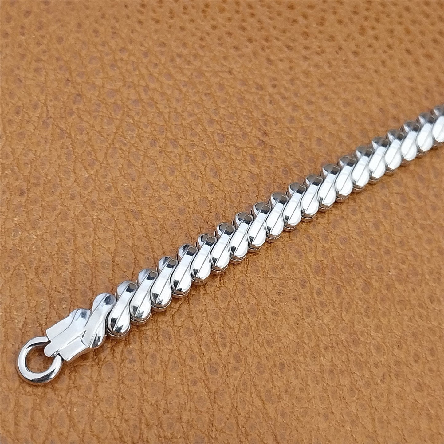 Vintage 1950s JB Champion Ladies Long Cocktail Watch White Gold Filled Band