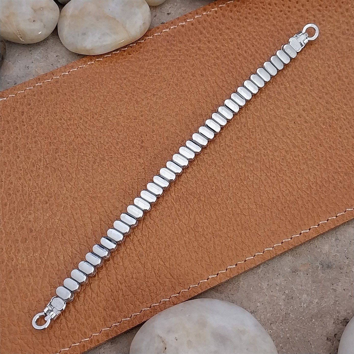 Vintage 1950s JB Champion Ladies Long Cocktail Watch White Gold Filled Band