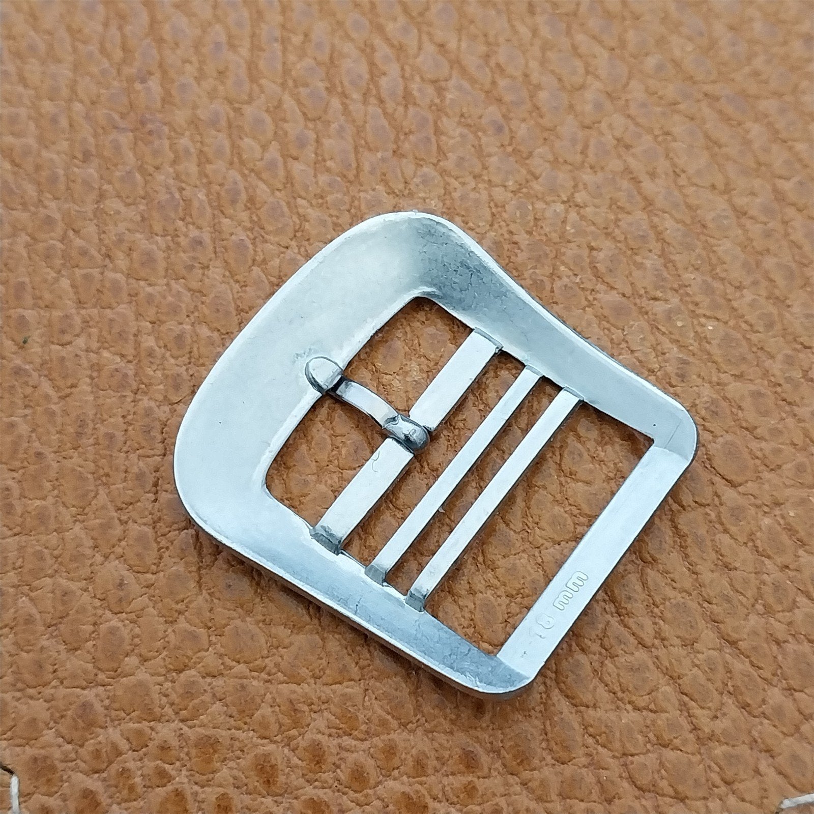 Vintage 18mm Eulit Silver-Tone Buckle Unused for Perlon Single-Pass Watch Band