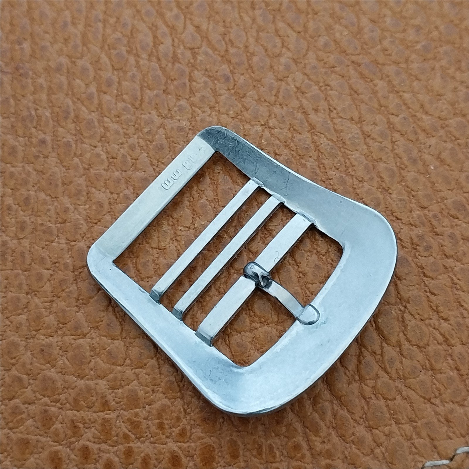 Vintage 18mm Eulit Silver-Tone Buckle Unused for Perlon Single-Pass Watch Band