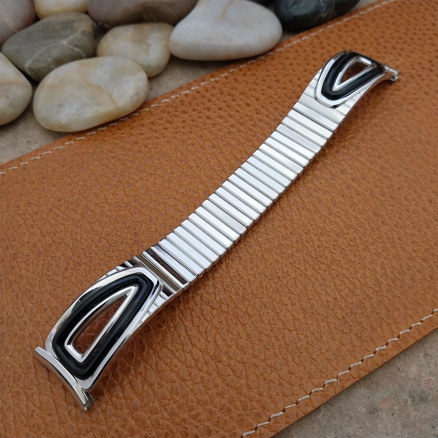 19mm 18mm 1950 White Gold-Filled Mid-Century Speidel mcm used Vintage Watch Band