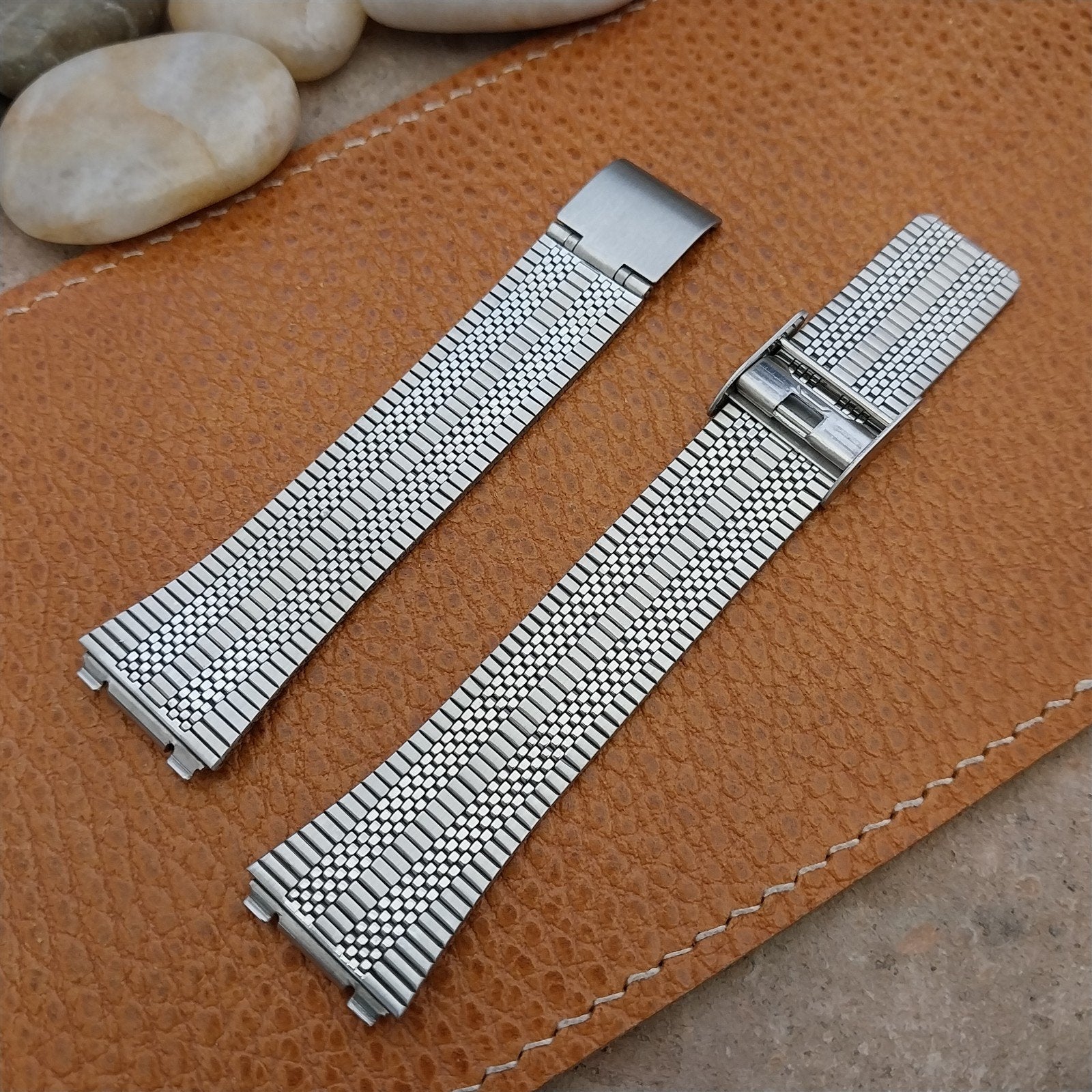 Special Fit 2-Piece Stainless Steel 16mm Flared nos Unused Vintage Watch Band