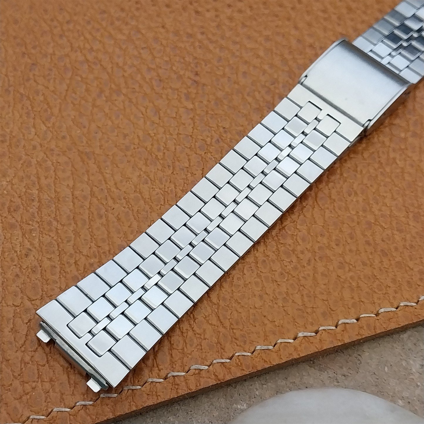 Vintage 2-Piece Stainless Steel 16mm Flared nos Unused Classic Watch Band