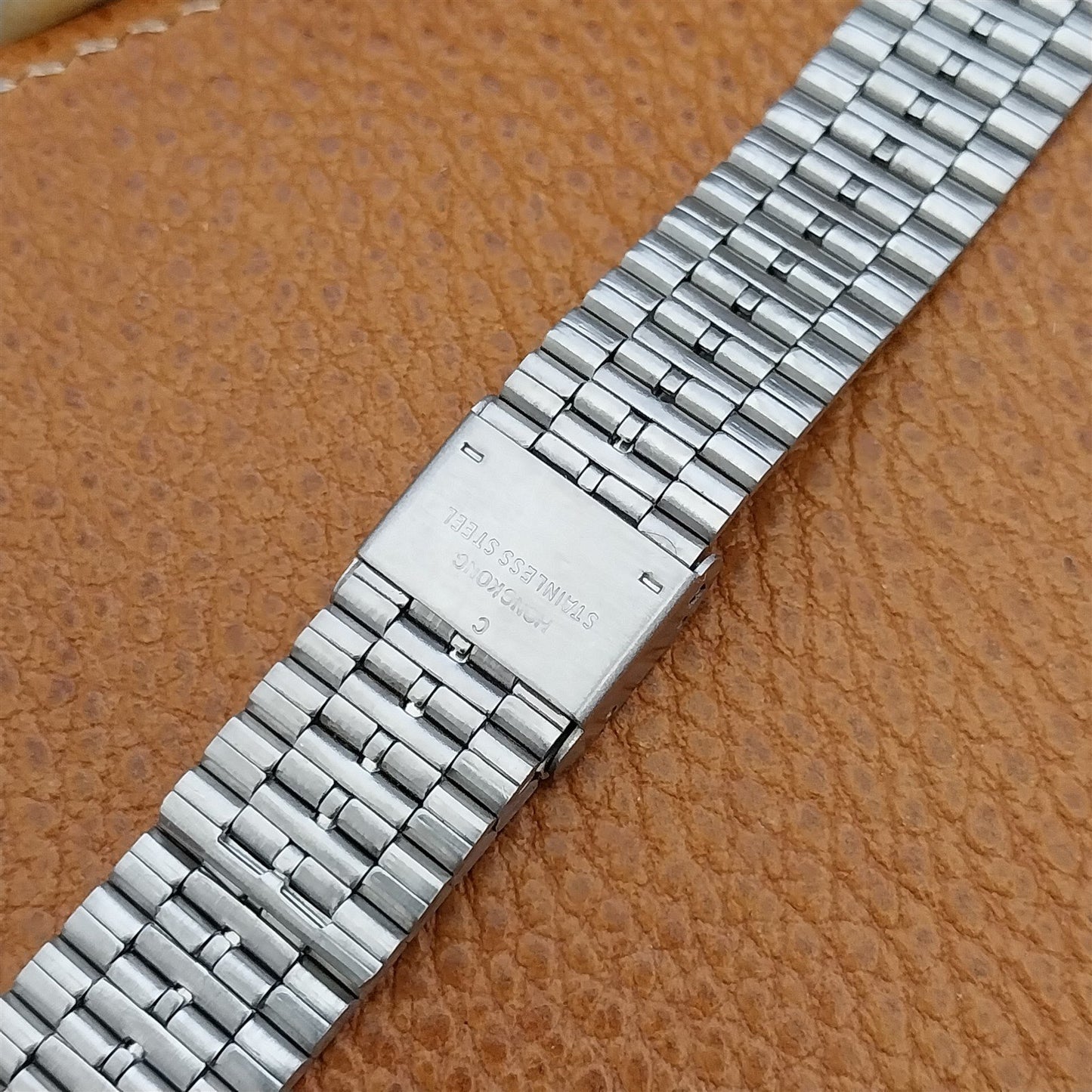 Vintage 2-Piece Stainless Steel 16mm Flared nos Unused Classic Watch Band