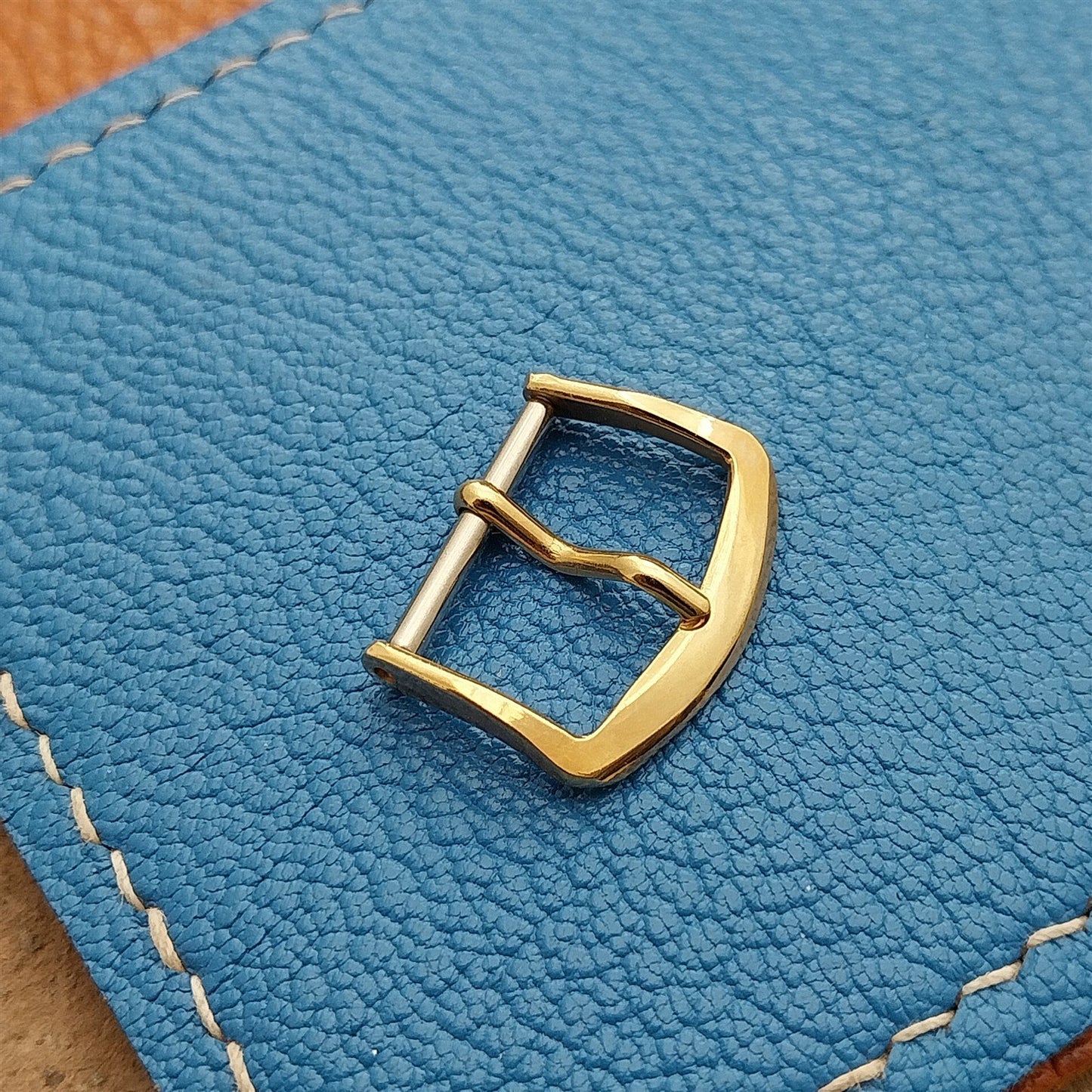 5/8" 16mm Classic 1960s Vintage Yellow Gold-Tone Unused Watch Band Buckle