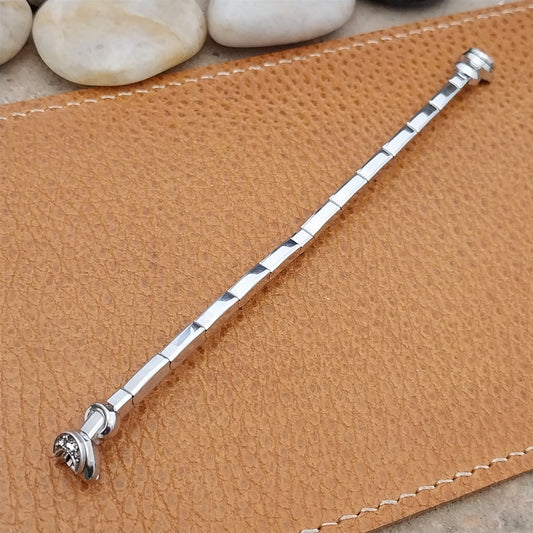 White Gold-Fill & Rhinestone Ladies Single-Lug Speidel Unused Vintage Watch Band