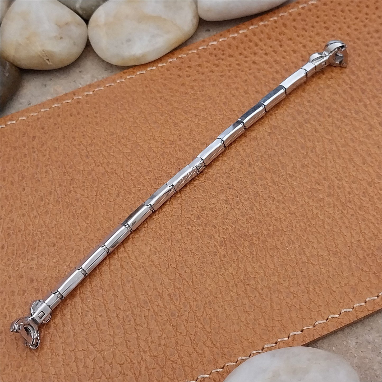 White Gold-Fill & Rhinestone Ladies Single-Lug Speidel Unused Vintage Watch Band