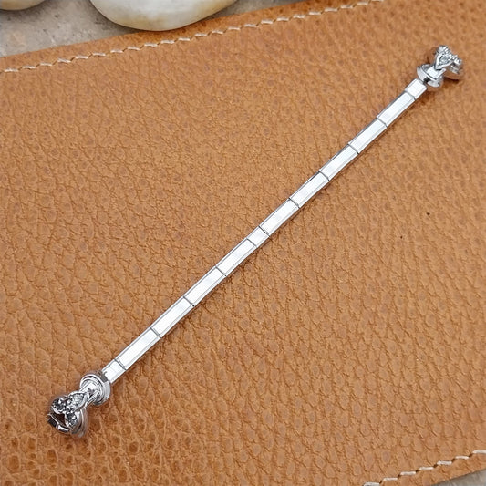 White Gold-Fill & Rhinestone Ladies Single-Lug Speidel Unused Vintage Watch Band