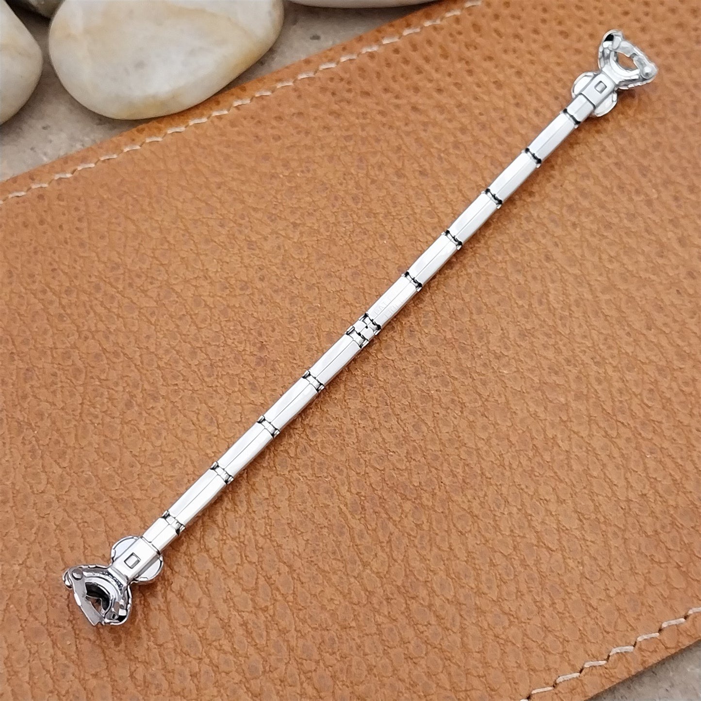 White Gold-Fill & Rhinestone Ladies Single-Lug Speidel Unused Vintage Watch Band