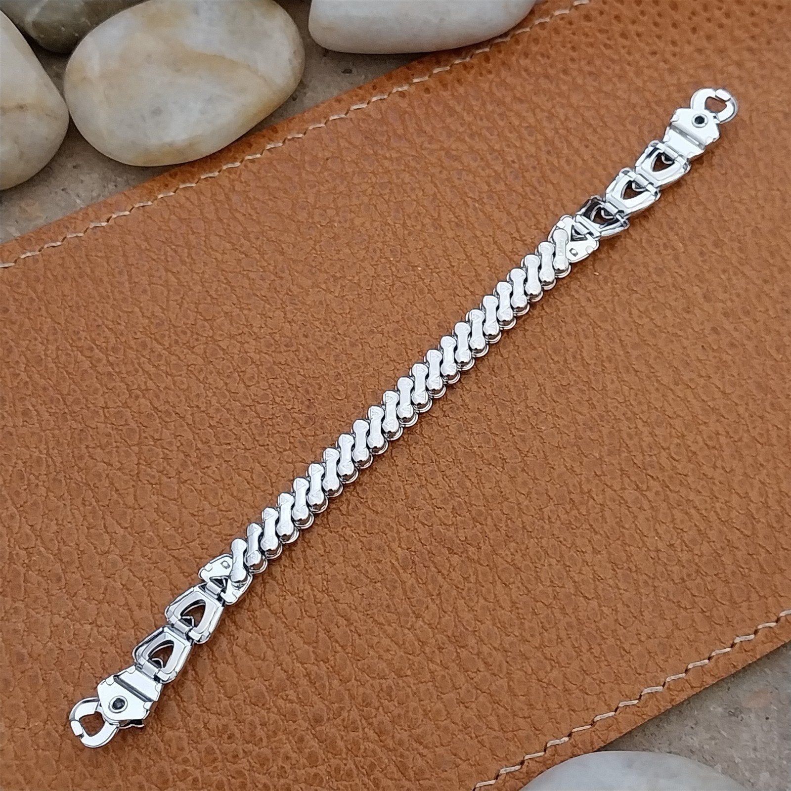 Vintage 1950s JB Champion White Gold Filled Ladies Hearts Cocktail Watch Band