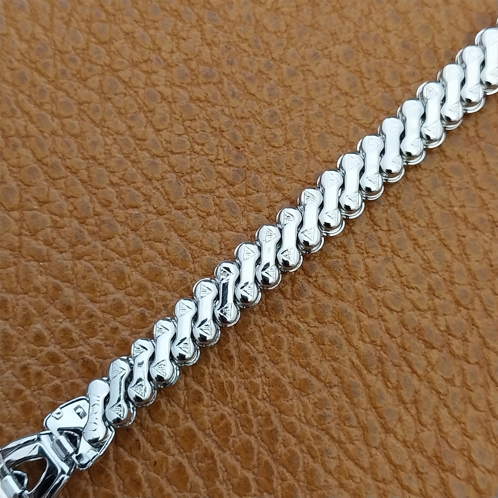 Vintage 1950s JB Champion White Gold Filled Ladies Hearts Cocktail Watch Band