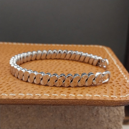 Vintage 1950s Bellavance White Gold Filled Long Ladies Cocktail Watch Band