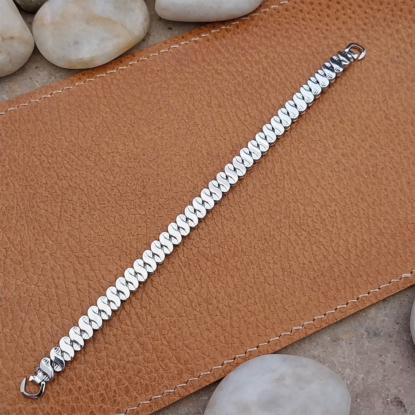 Vintage 1950s Bellavance White Gold Filled Long Ladies Cocktail Watch Band