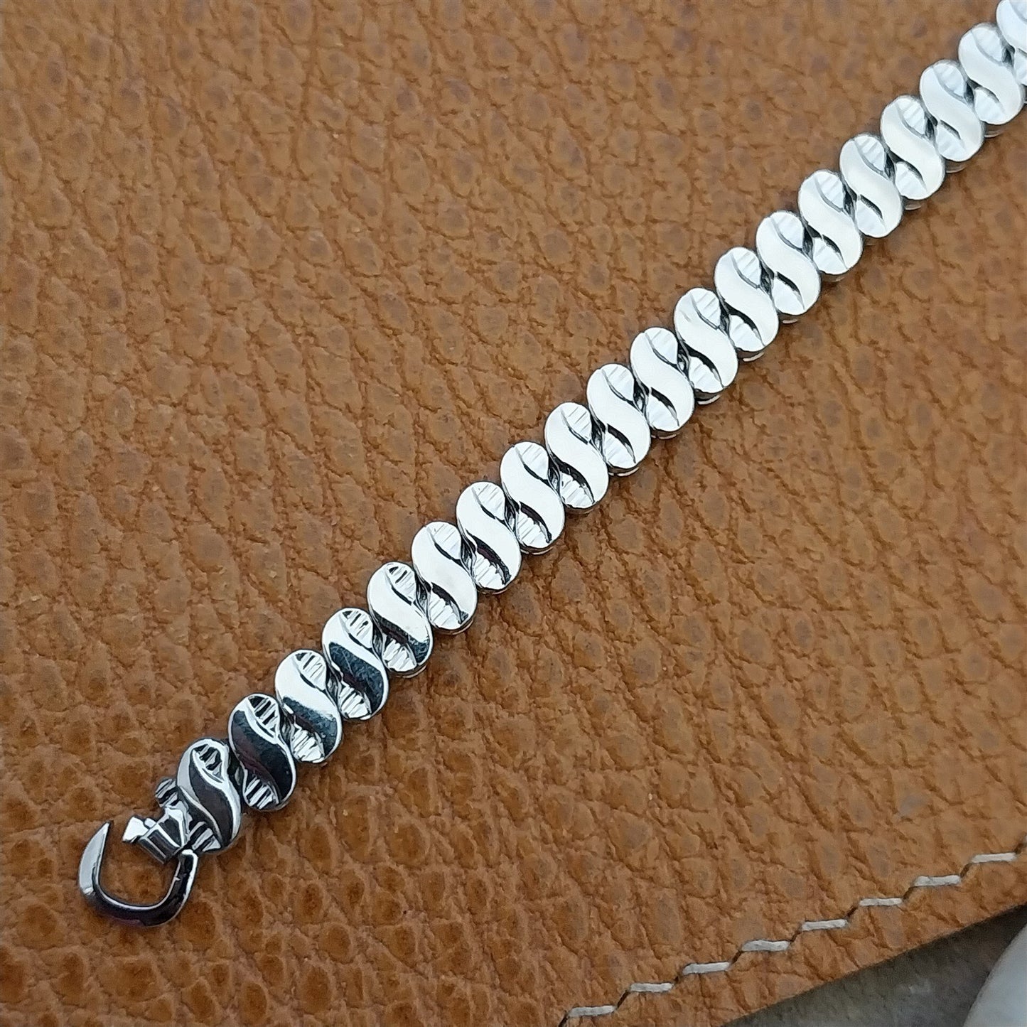 Vintage 1950s Bellavance White Gold Filled Long Ladies Cocktail Watch Band