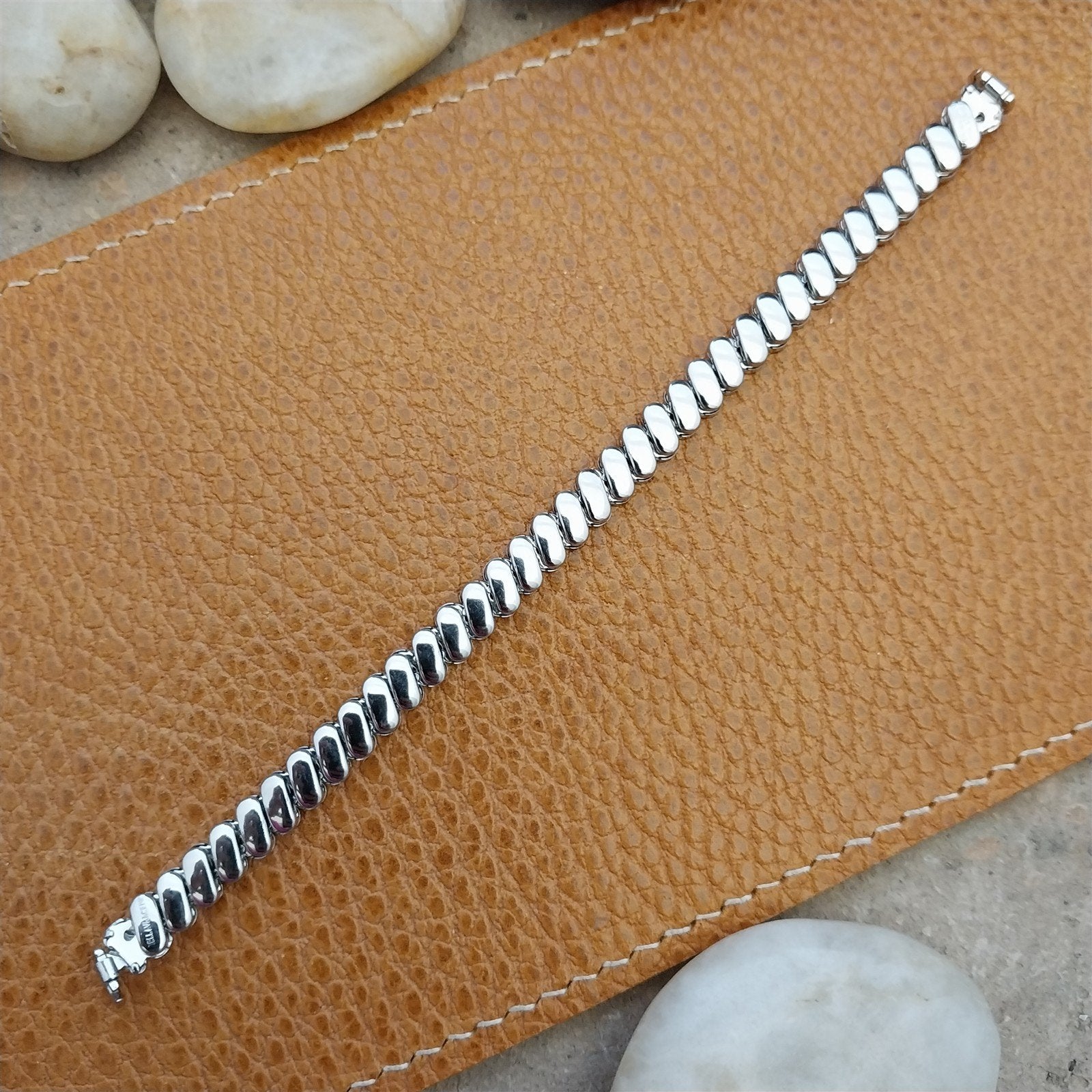 Vintage 1950s Bellavance White Gold Filled Long Ladies Cocktail Watch Band