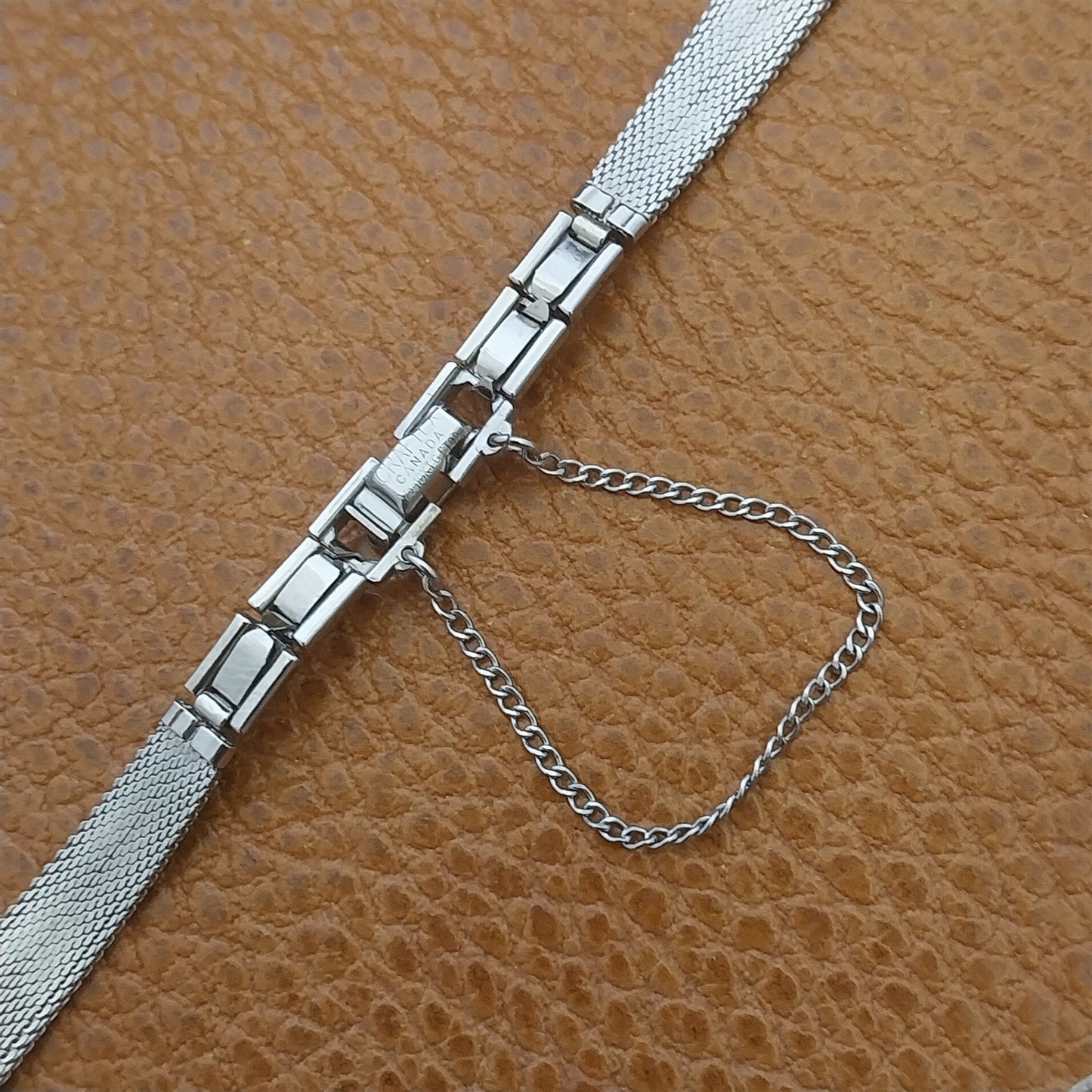 Ladies White Gold-Filled Craftex Mesh MCM nos 1960s Unused Vintage Watch Band