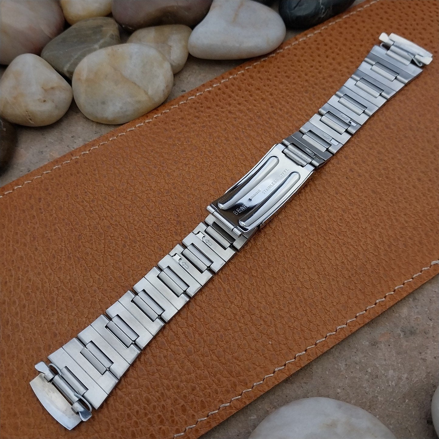 19mm Bear Stainless Steel Classic H-Link Unused Vintage Watch Band