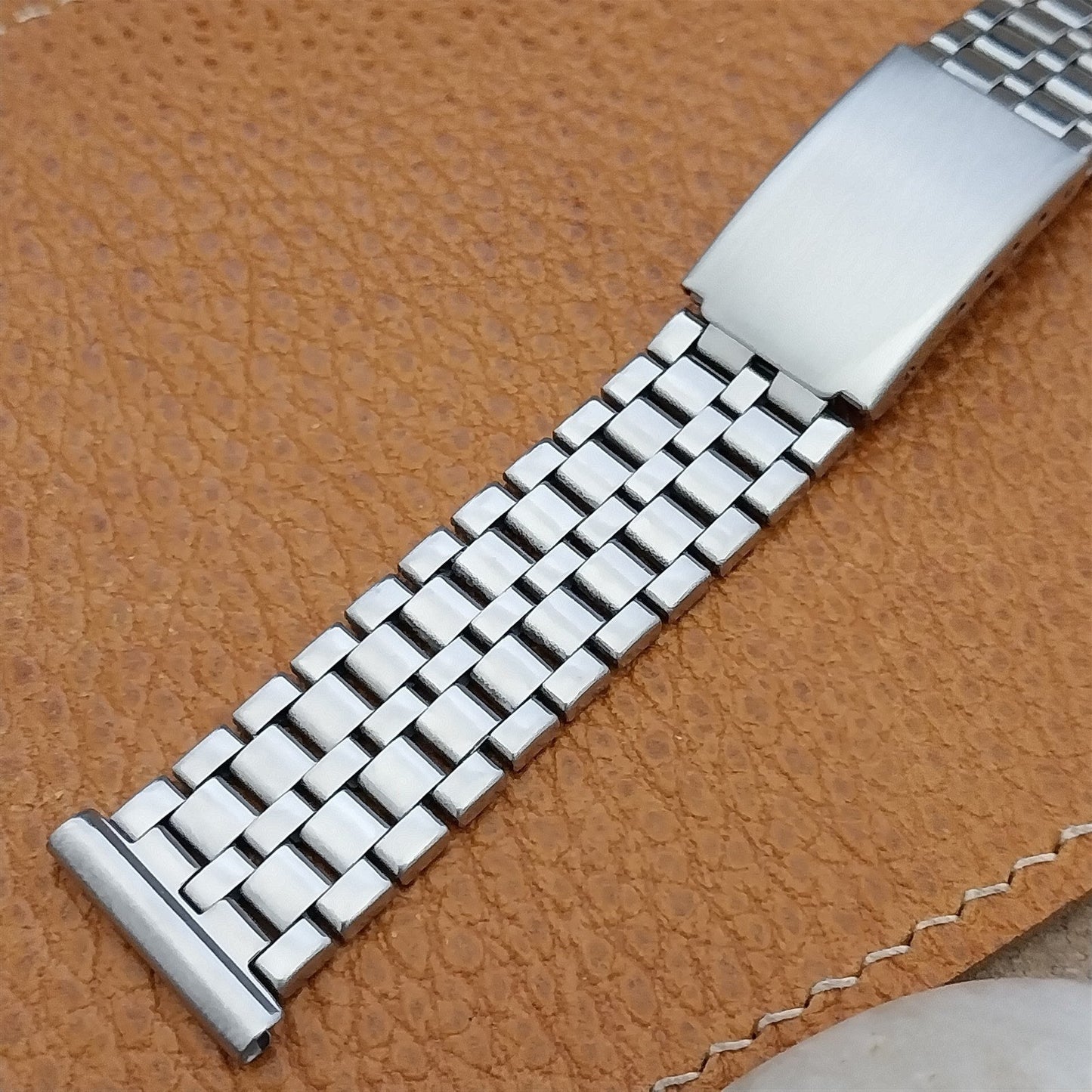 18.3mm Vintage Stainless Steel Classic Brick Link NOS Unused Watch Band