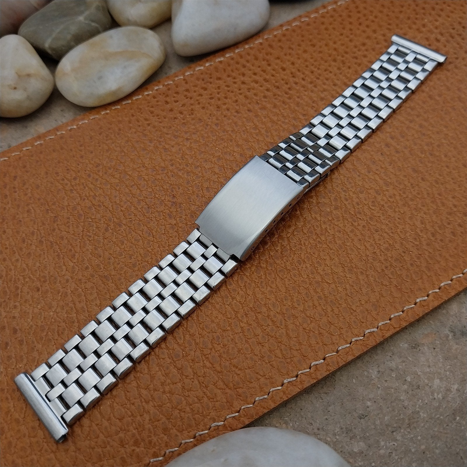 18.3mm Vintage Stainless Steel Classic Brick Link NOS Unused Watch Band