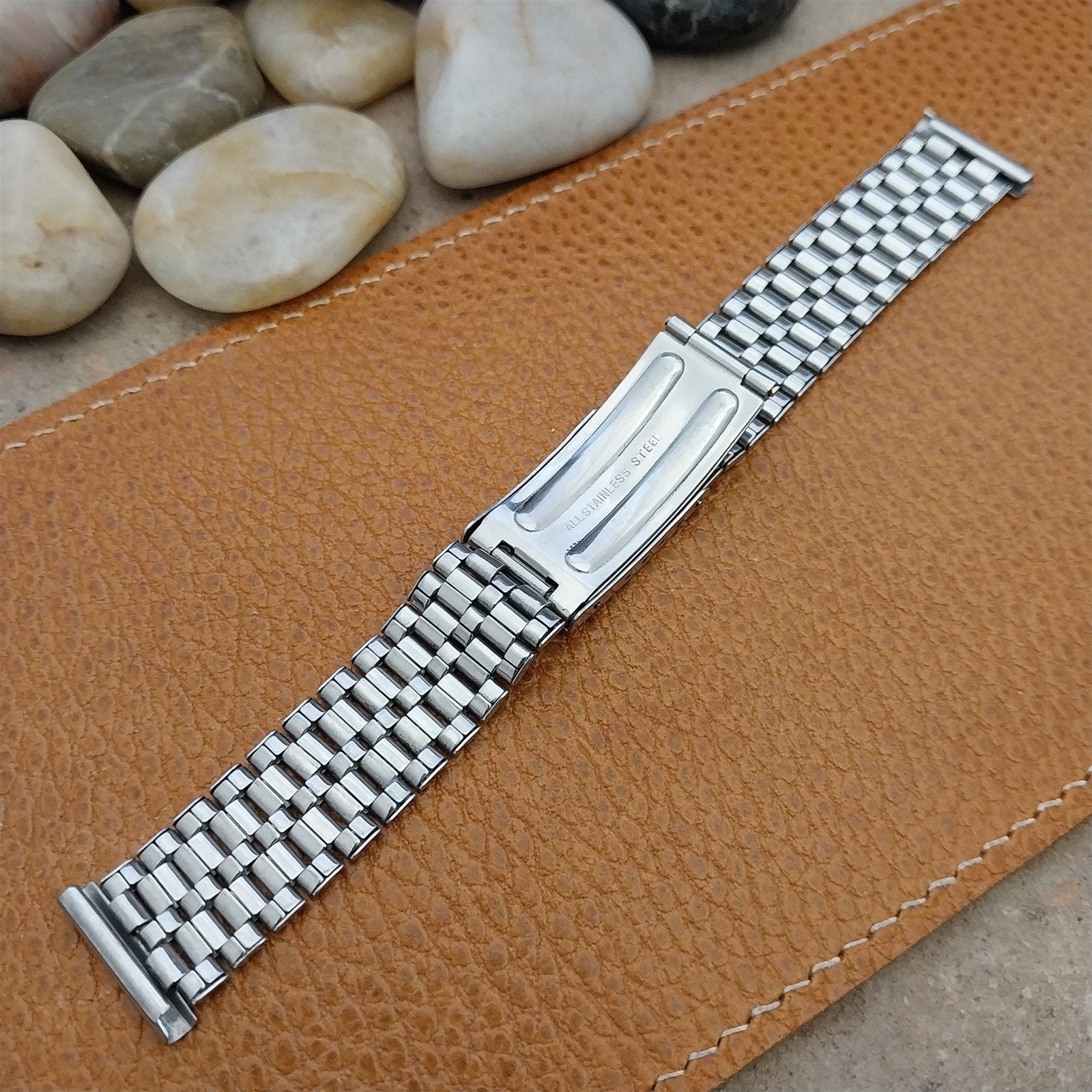 18.3mm Vintage Stainless Steel Classic Brick Link NOS Unused Watch Band