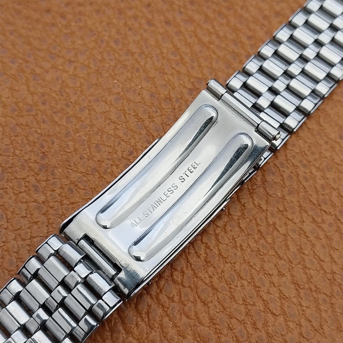 18.3mm Vintage Stainless Steel Classic Brick Link NOS Unused Watch Band