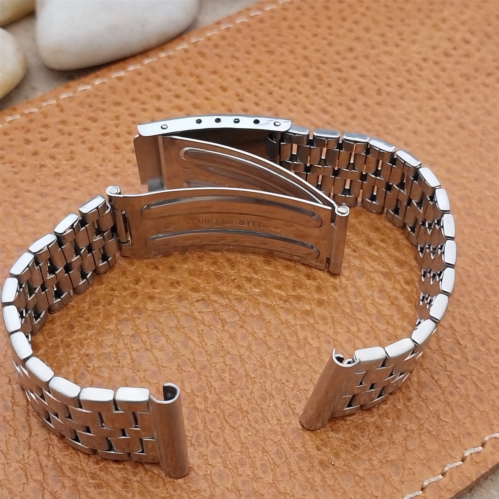 18.3mm Vintage Stainless Steel Classic Brick Link NOS Unused Watch Band