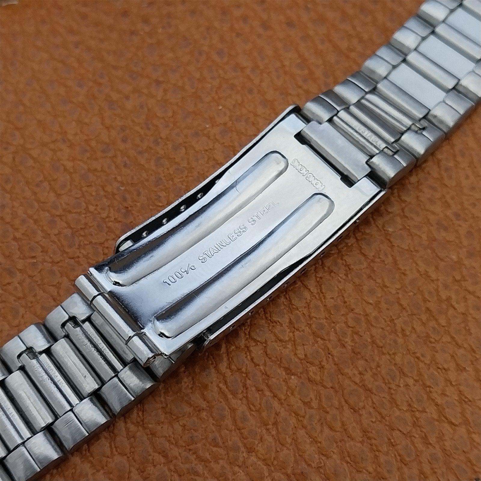 17.2mm 1970s Vintage Stainless Steel Classic Flared NOS Unused Watch Band