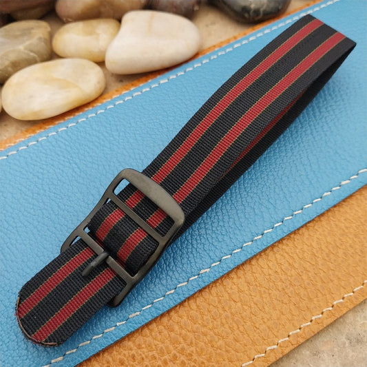 Vintage 19mm Regimental Striped Nylon Classic Single Pass nos Unused Watch Band