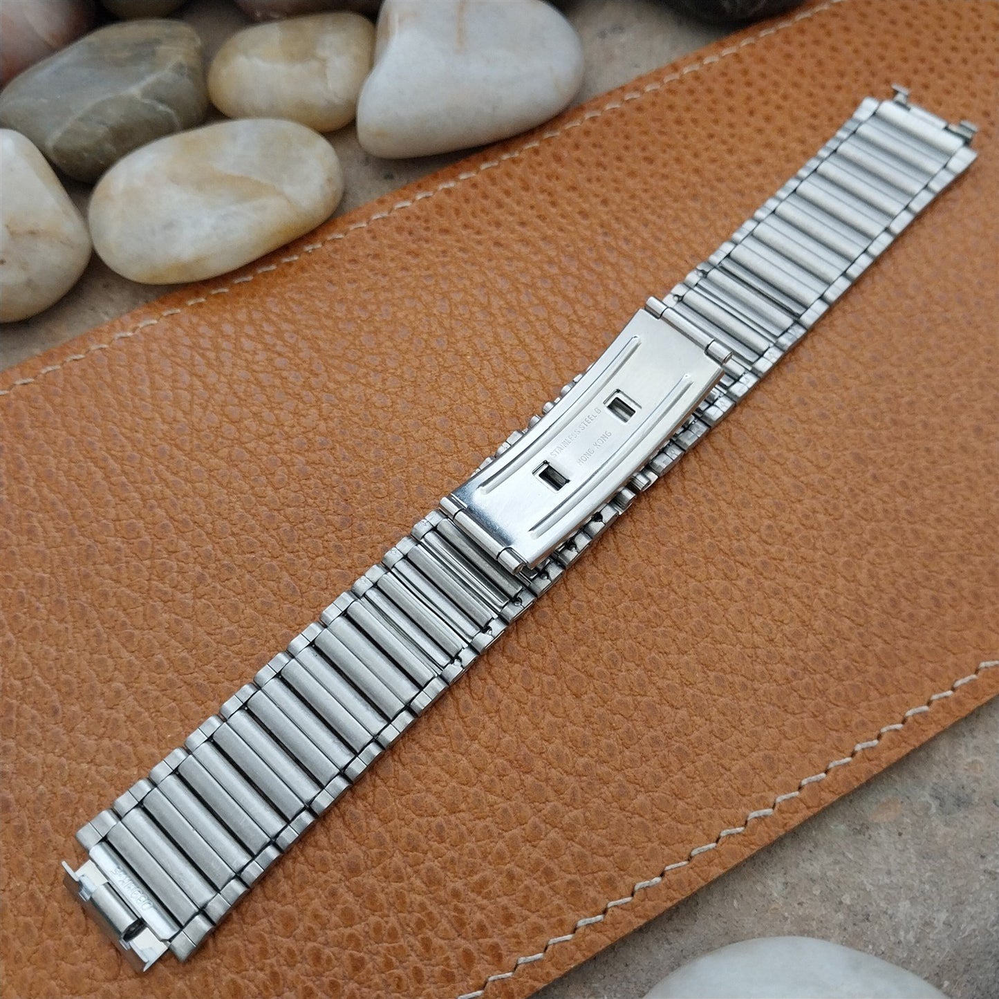 Vintage Internal-Lug 14mm 089MK Stainless Steel NOS Butterfly Clasp Watch Band