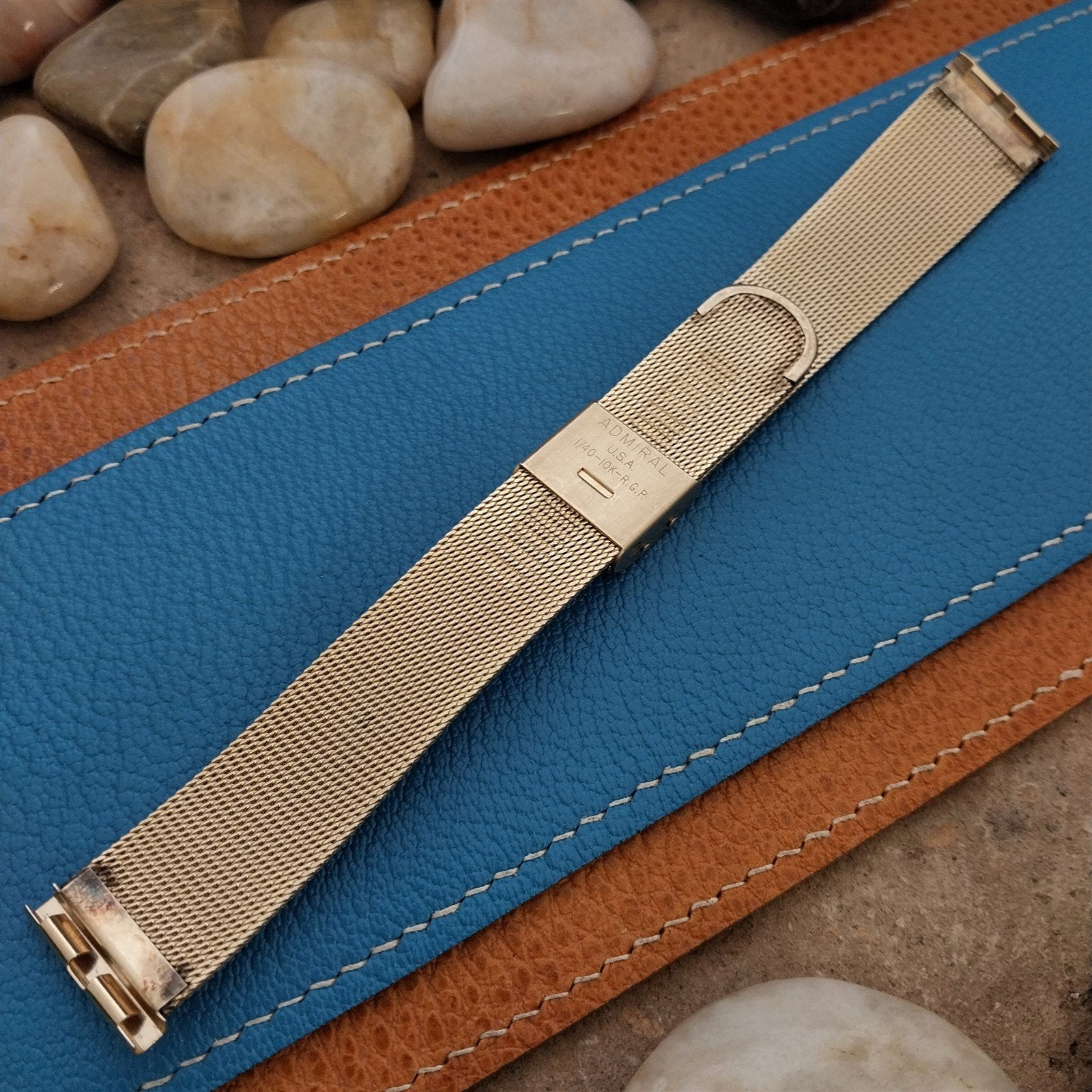 Vintage Hamilton 20mm Admiral Yellow Gold rgp Classic Mesh nos Unused Watch Band