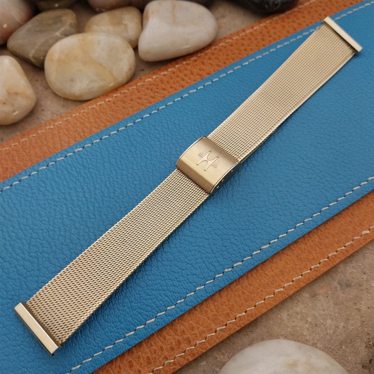 Vintage Hamilton 20mm Admiral Yellow Gold rgp Classic Mesh nos Unused Watch Band