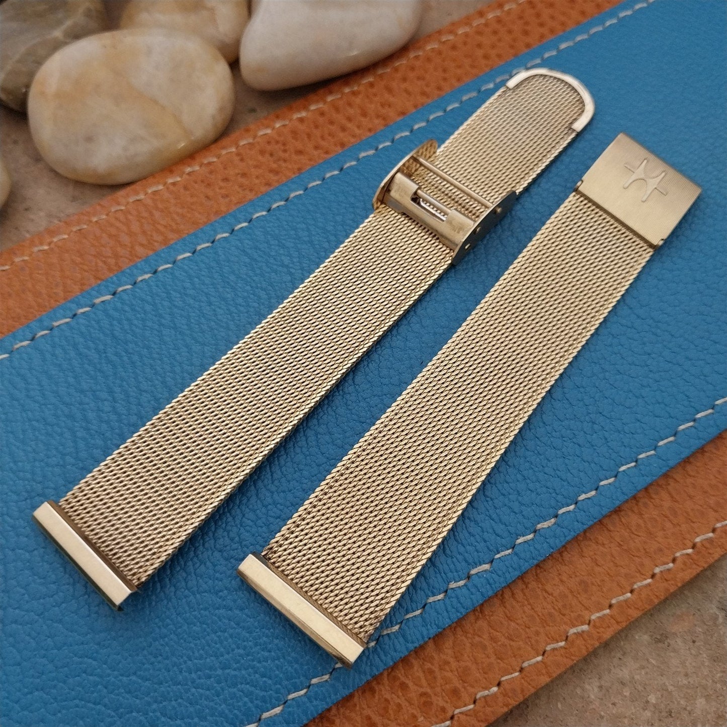 Vintage Hamilton 20mm Admiral Yellow Gold rgp Classic Mesh nos Unused Watch Band