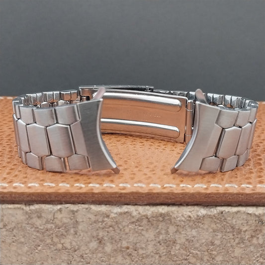 Vintage 19mm Stainless Steel Cushion-Link nos Unused Classic 1970s Watch Band