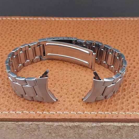 Vintage 19mm Stainless Steel Cushion-Link nos Unused Classic 1970s Watch Band