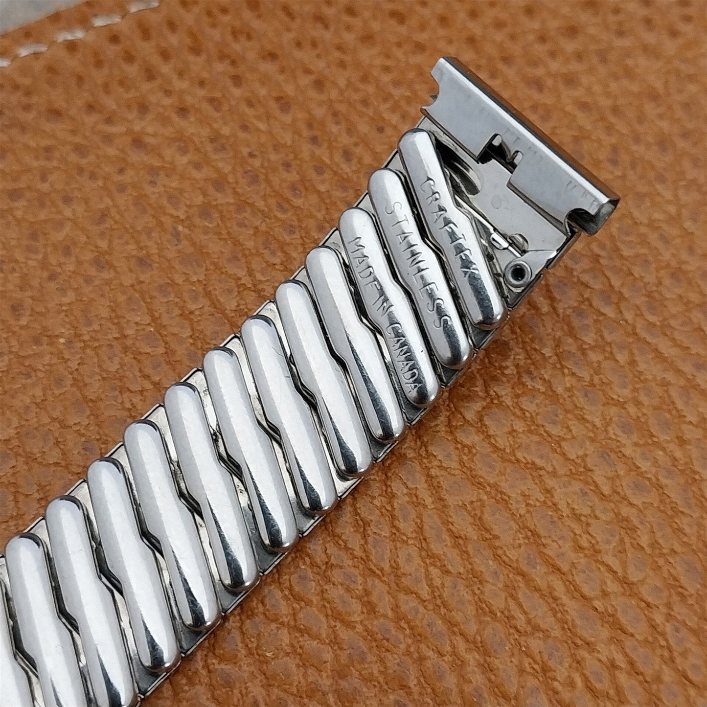 Vintage 17.2mm 17mm Stainless Steel Expansion Craftex 1960s Unused Watch Band