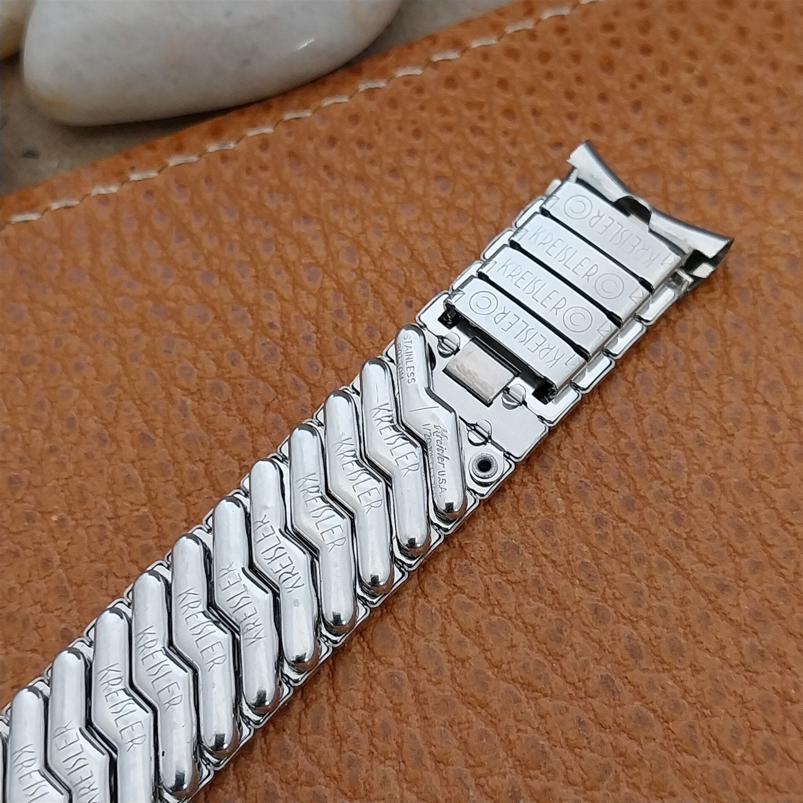 5/8" 10k White Gold-Filled Classic Stretch Kreisler Unused 1950s Watch Band