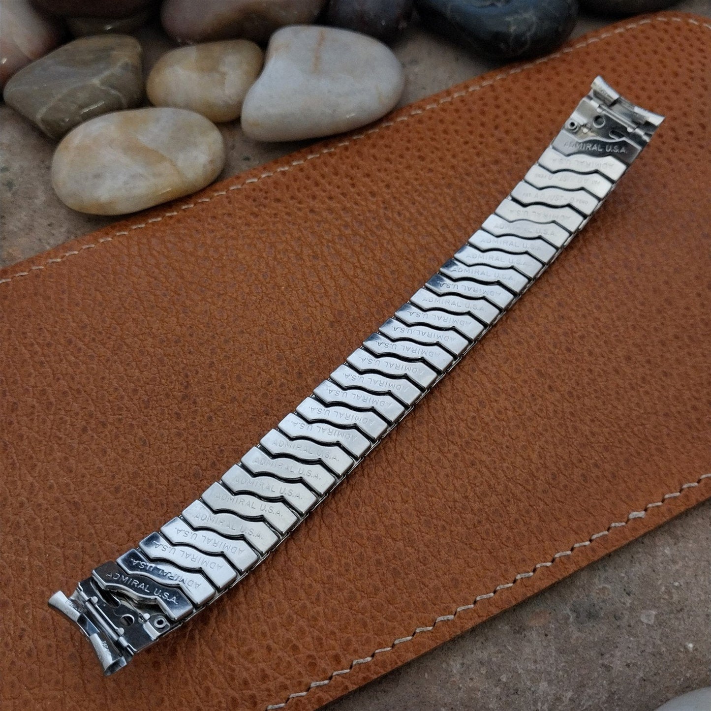 Vintage 5/8" Admiral Stainless Steel Classic Stretch NOS Unused 1950s Watch Band