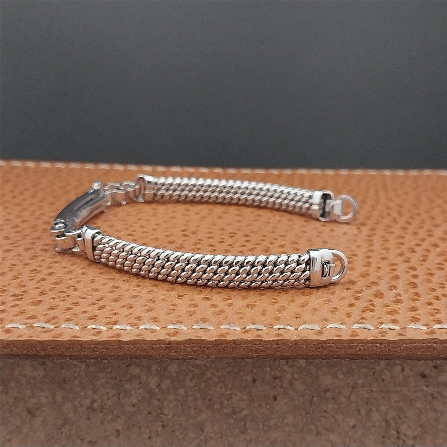 Vintage Ladies Kreisler White Gold-Filled Braided Unused 1950s Watch Band