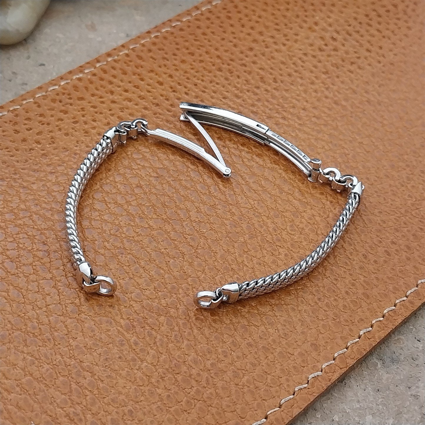 Vintage Ladies Kreisler White Gold-Filled Braided Unused 1950s Watch Band